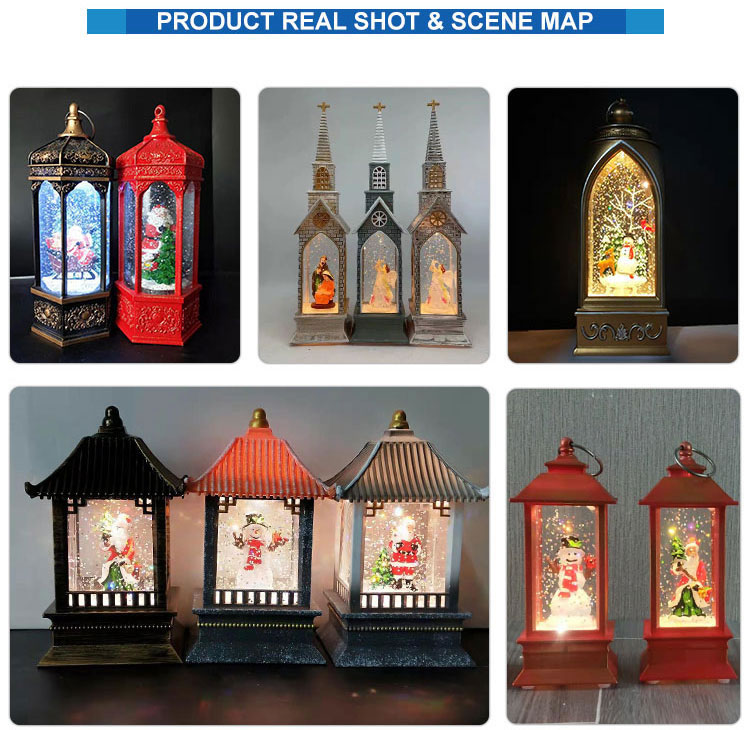 Factory wholesale holiday decorative lights custom Christmas seven lanterns incense burner shaped wind lanterns