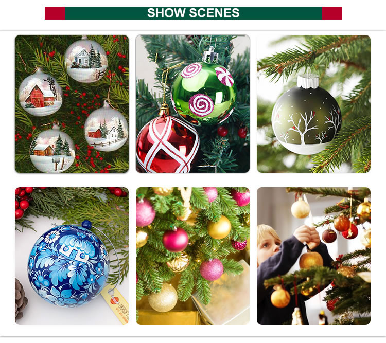 Customized christmas present gift party decoration Glass Christmas Ornaments Ball