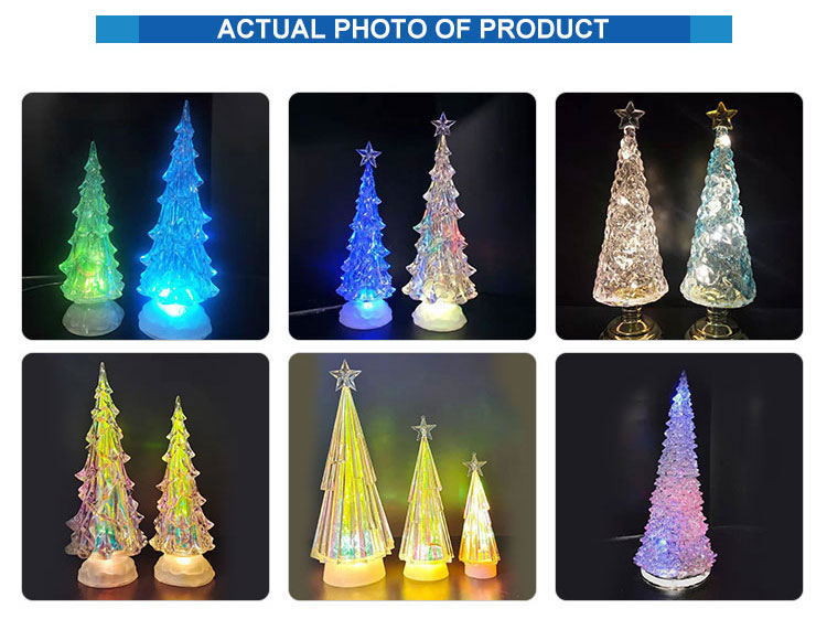 Home Decor LED Hollow Light acrylic Christmas Tree Decoration Ornament Christmas Light