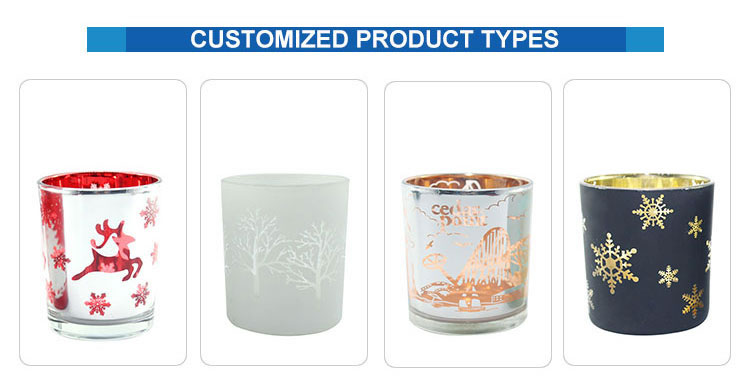 Hot Sale High Quality Cheap candle holder decoration custom painted LOGO Christmas Glass candlestick