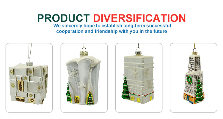 Factory wholesale Christmas glass crafts Christmas tree decoration pendants custom Christmas house ornaments