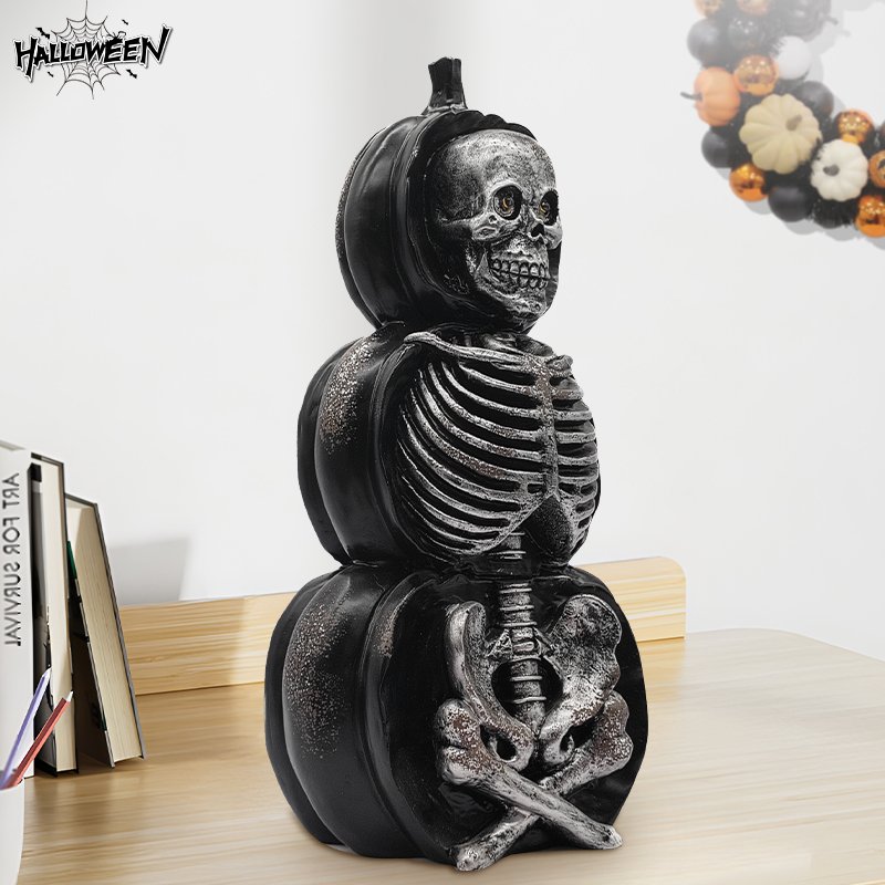万圣节树脂骷髅南瓜
