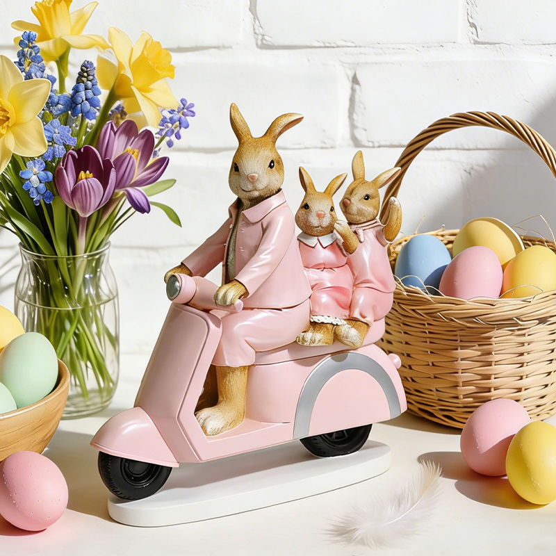 复活节树脂兔子摆件