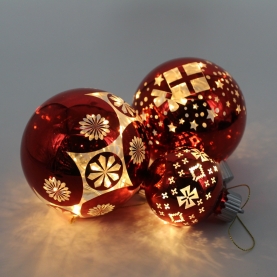 圣诞玻璃球LED灯玻璃工艺礼品 
